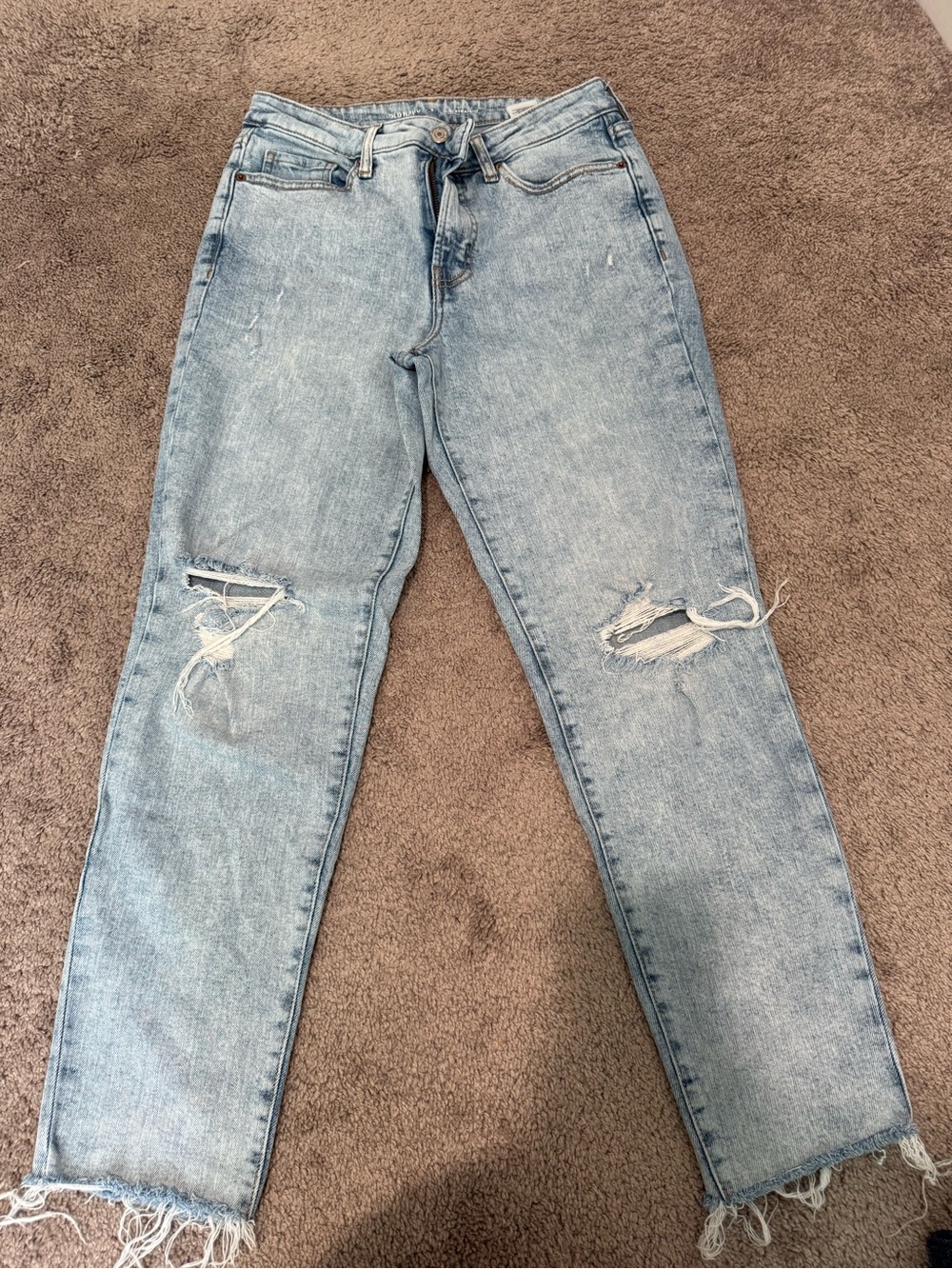 Old Navy Light Blue OG Straight Distressed Jeans